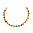 Rainbow Hearts Tennis Bracelet