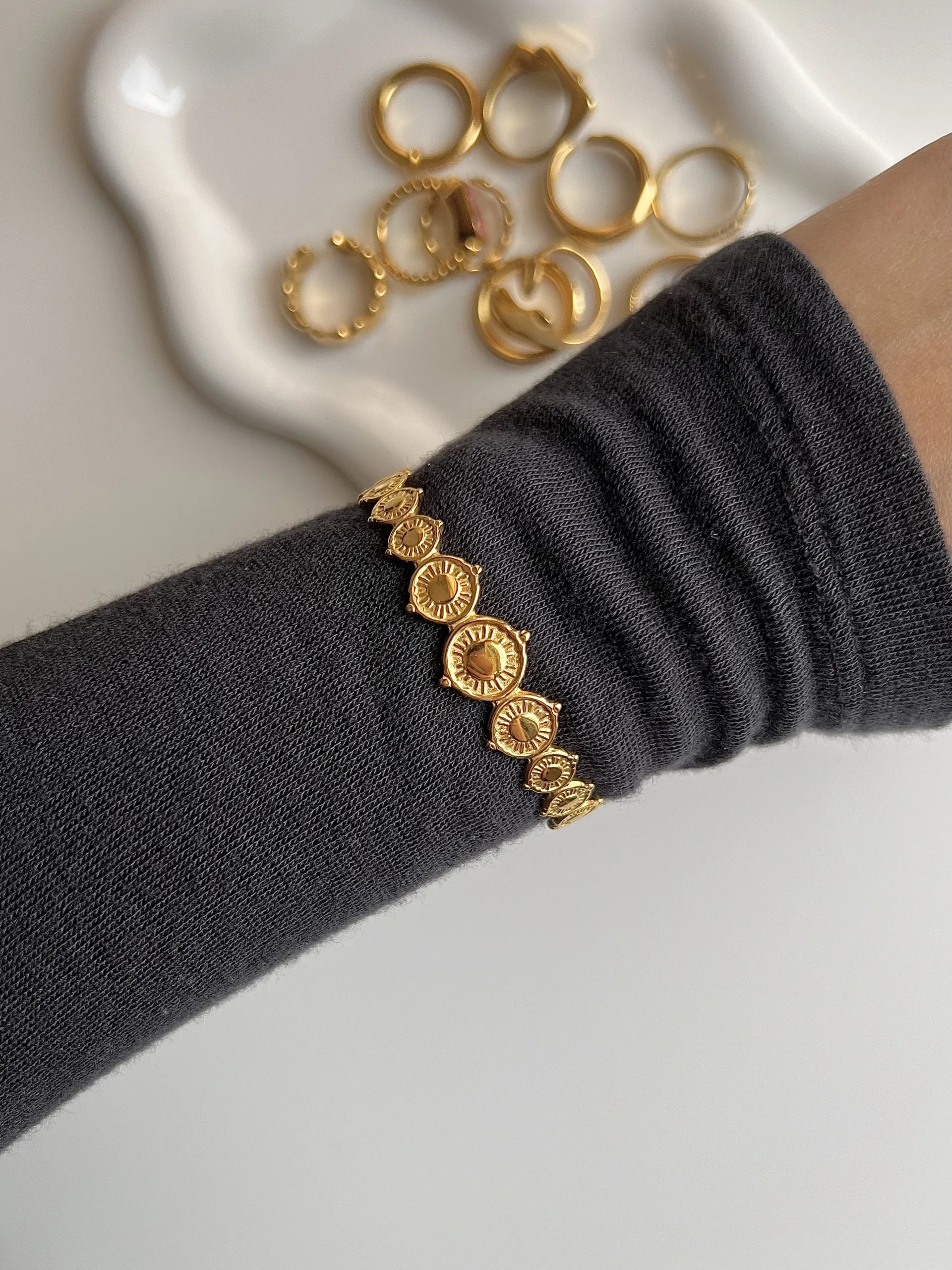 Golden Sunrise Bangle (C-shaped Adjustable)